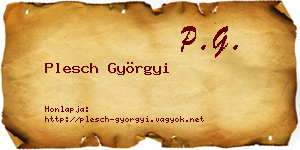 Plesch Györgyi névjegykártya